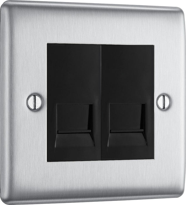 BG Nexus Metal Brushed Steel Double Master Telephone Socket NBSBTM2B ...