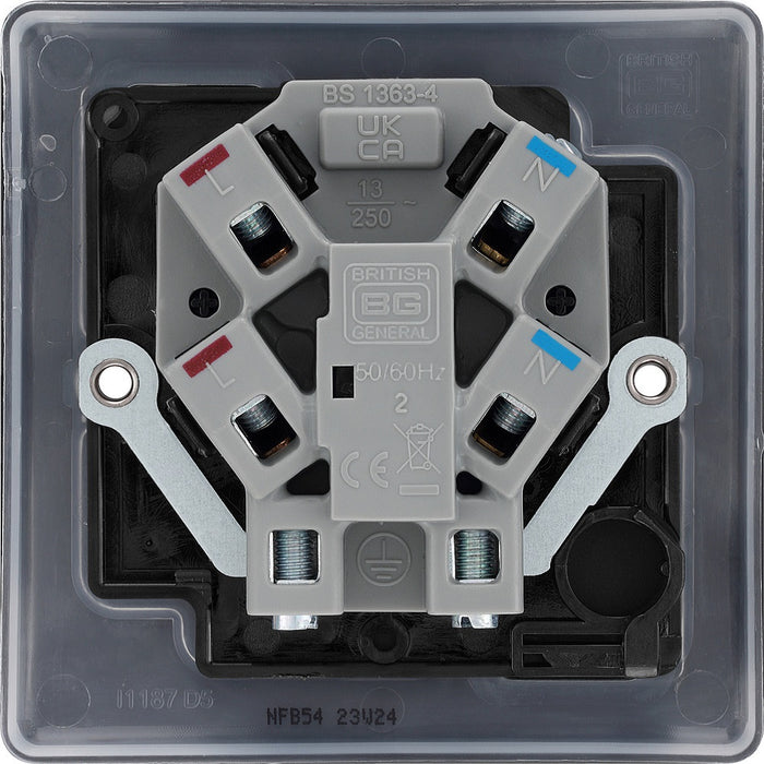 BG Nexus Metal Matt Black 13A Switched Spur NFB54 | RS Electrical Supplies