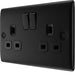 BG Nexus Metal Matt Black 13A Double Socket NFB22B | RS Electrical Supplies