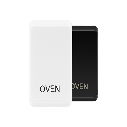 BG Evolve White oven rocker cap colour range with Evolve White at the front