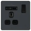 BG Evolve Matt Grey 13A A+C USB Socket PCDMG21UAC18B