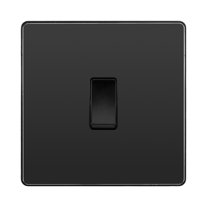 BG Evolve Black Chrome 1G 2W Light Switch PCDBC12B