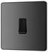 BG Evolve Polycarbonate Black Chrome 1G Light Switch PCDBC12B Available From RS Electrical right side
