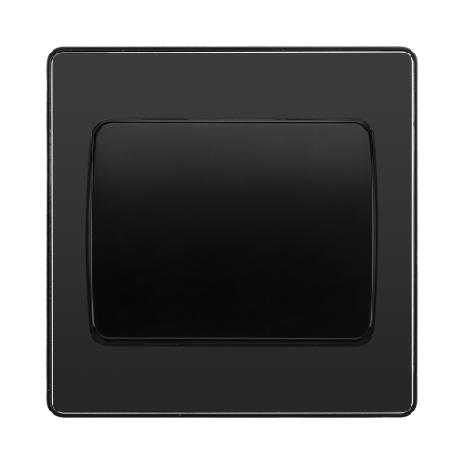 BG Evolve Black Chrome 1G 2W Wide Rocker Light Switch PCDBC12WB