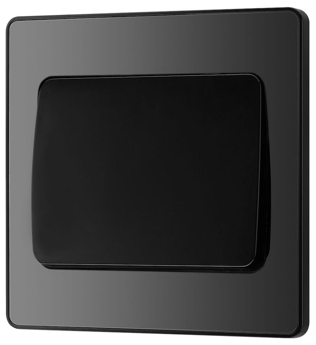 BG Evolve Polycarbonate Black Chrome 1G Wide Rocker Light Switch PCDBC12WB Available From RS Electrical right side