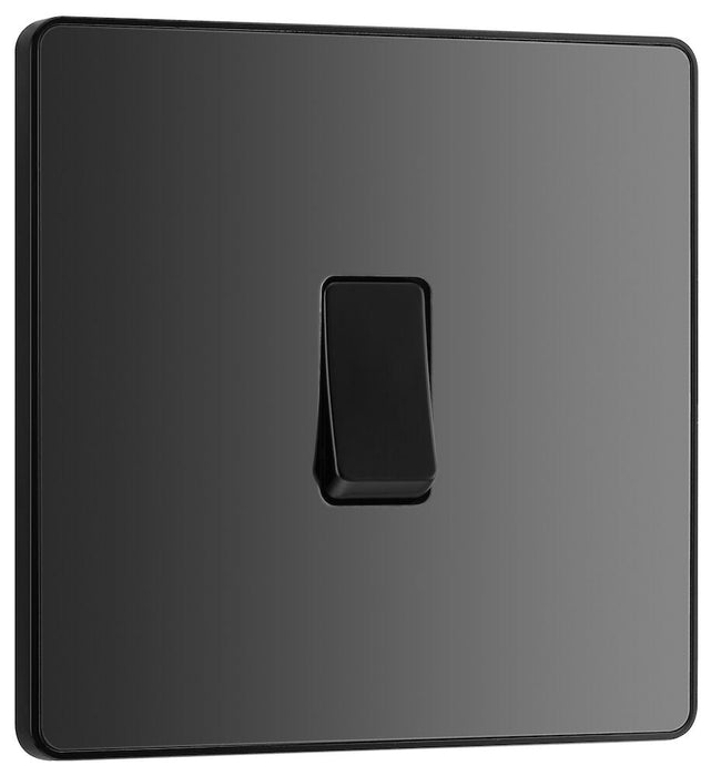 BG Evolve Polycarbonate Black Chrome Intermediate Light Switch PCDBC13B Available From RS Electrical left side