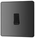 BG Evolve Polycarbonate Black Chrome Intermediate Light Switch PCDBC13B Available From RS Electrical right side