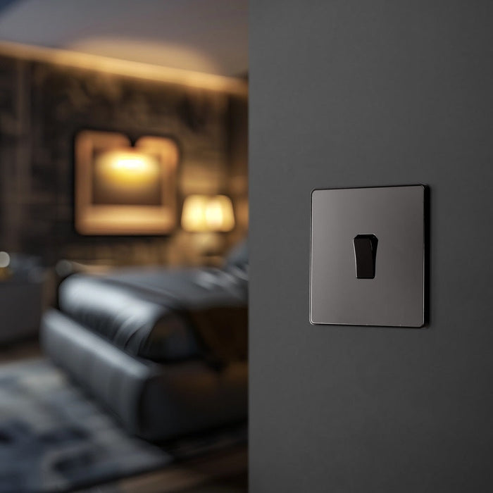 BG Evolve Polycarbonate Black Chrome Intermediate Light Switch PCDBC13B Available From RS Electrical interior