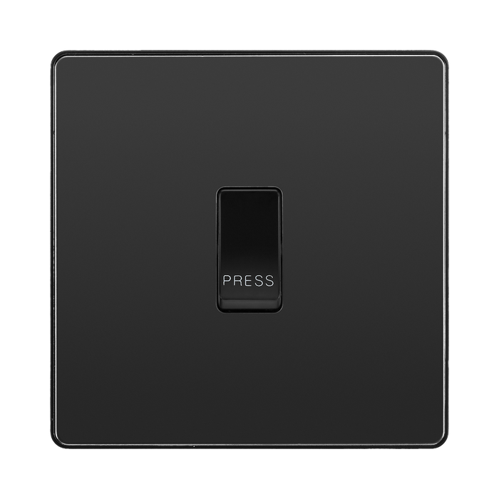 BG Evolve Black Chrome 10A Retractive Press Switch PCDBC14B