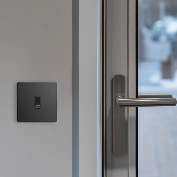 BG Evolve Polycarbonate Black Chrome Retractive Switch Marked Press PCDBC14B Available From RS Electrical interior 1