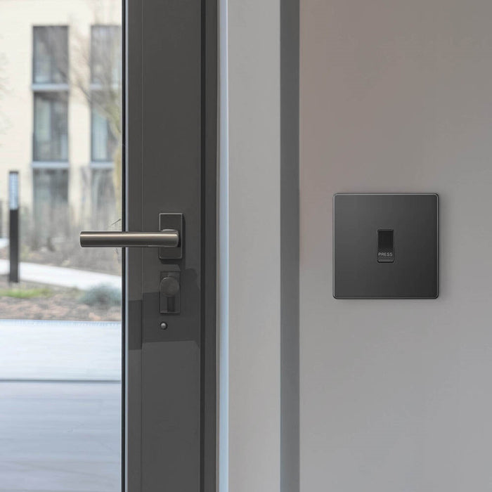 BG Evolve Polycarbonate Black Chrome Retractive Switch Marked Press PCDBC14B Available From RS Electrical interior 3