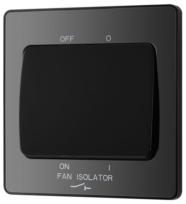 BG Evolve Polycarbonate Black Chrome Fan Isolator Switch PCDBC15B Available From RS Electrical right side