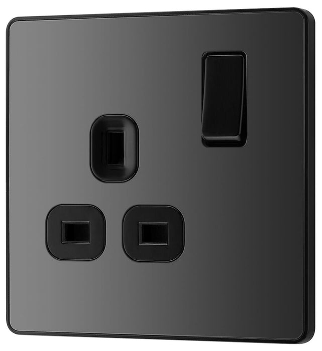 BG Evolve Polycarbonate Black Chrome Single Socket PCDBC21B Available From RS Electrical right side