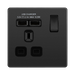 BG Evolve Black Chrome 13A Single USB Socket PCDBC21U2B