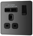 BG Evolve Polycarbonate Black Chrome Single USB Socket PCDBC21U2B Available From RS Electrical right side