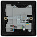 BG Evolve Polycarbonate Black Chrome Single USB Socket PCDBC21U2B Available From RS Electrical back side