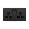 BG Evolve Black Chrome 13A Double Socket PCDBC22B