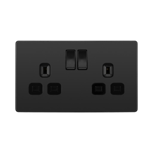 BG Evolve Black Chrome 13A Double Socket PCDBC22B