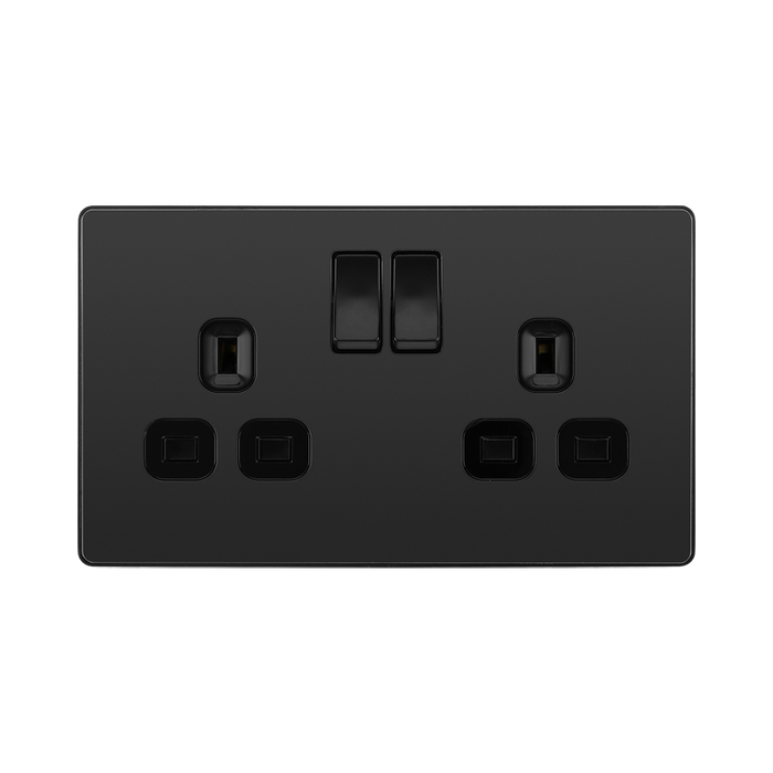 BG Evolve Black Chrome 13A Double Socket PCDBC22B