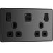 BG Evolve Black Chrome 13A Double USB Socket with 22W A+C Ports PCDBC22UAC22B left side