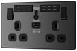 BG Evolve Polycarbonate Black Chrome Double USB Socket with WiFi Extender PCDBC22UWRB Available From RS Electrical right side