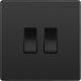 Front view of BG Evolve Black Chrome 2W & Intermediate Light Switch PCDBC2WINTB