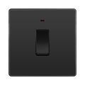 BG Evolve Black Chrome 20A Double Pole Switch with LED PCDBC31B