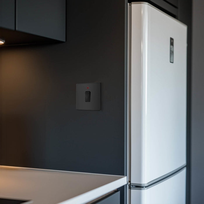 BG Evolve Polycarbonate Black Chrome 20A Double Pole Switch with Neon PCDBC31B Available From RS Electrical interior