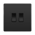 BG Evolve Black Chrome 2G 2W Light Switch PCDBC42B