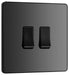 BG Evolve Polycarbonate Black Chrome 2G Light Switch PCDBC42B Available From RS Electrical left side