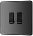 BG Evolve Polycarbonate Black Chrome 2G Light Switch PCDBC42B Available From RS Electrical right side