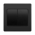 BG Evolve Black Chrome 2G 2W Wide Rocker Light Switch PCDBC42WB