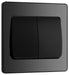 BG Evolve Polycarbonate Black Chrome 2G Wide Rocker Light Switch PCDBC42WB Available From RS Electrical left side