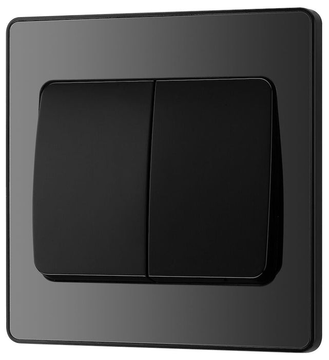 BG Evolve Polycarbonate Black Chrome 2G Wide Rocker Light Switch PCDBC42WB Available From RS Electrical right side