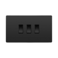 BG Evolve Black Chrome 3G 2W Light Switch PCDBC432B