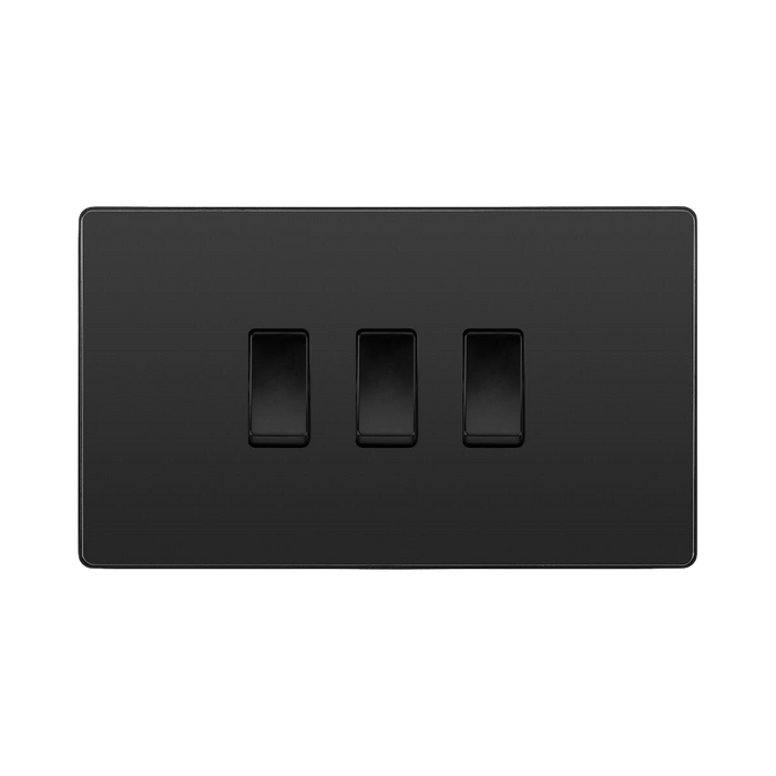BG Evolve Black Chrome 3G 2W Light Switch PCDBC432B