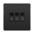 BG Evolve Black Chrome 3G 2W Light Switch PCDBC43B