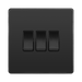 BG Evolve Black Chrome 3G 2W Light Switch PCDBC43B