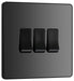 BG Evolve Polycarbonate Black Chrome 3G Light Switch PCDBC43B Available From RS Electrical left side
