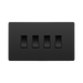 BG Evolve Black Chrome 4G 2W Light Switch PCDBC44B