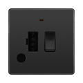 BG Evolve Black Chrome 13A Switched Spur with LED and Flex Outlet PCDBC52B