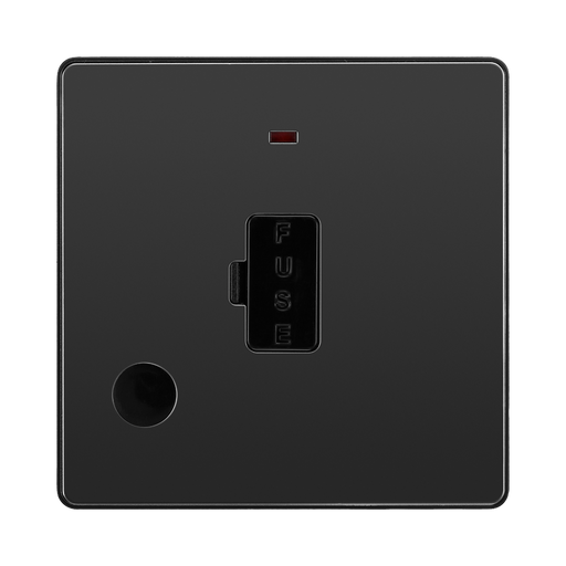 BG Evolve Black Chrome 13A Unswitched Spur with LED and Flex Outlet PCDBC54B