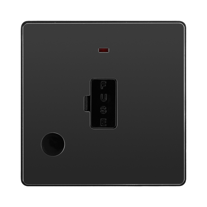 BG Evolve Black Chrome 13A Unswitched Spur with LED and Flex Outlet PCDBC54B