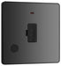 BG Evolve Polycarbonate Black Chrome 13A Unswitched Spur with Neon and Flex Outlet PCDBC54B Available From RS Electrical left side