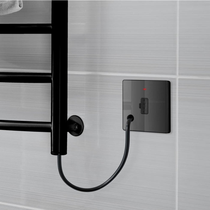 BG Evolve Polycarbonate Black Chrome 13A Unswitched Spur with Neon and Flex Outlet PCDBC54B Available From RS Electrical radiator interior
