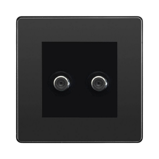 BG Evolve Black Chrome Double Satellite Socket PCDBC612B