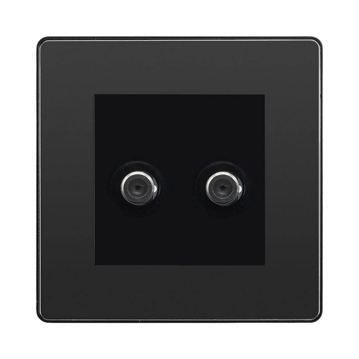 BG Evolve Black Chrome Double Satellite Socket PCDBC612B