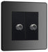BG Evolve Polycarbonate Black Chrome Double Satellite Socket PCDBC612B Available From RS Electrical left side