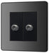 BG Evolve Polycarbonate Black Chrome Double Satellite Socket PCDBC612B Available From RS Electrical right side