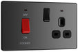 BG Evolve Polycarbonate Black Chrome Cooker Switch with 13A Socket PCDBC70B Available From RS Electrical left side